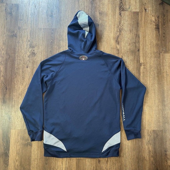 Under Armour Mens Hoodie Size Small Coldgear Navy Blue Pullover Football Active - Picture 6 of 12